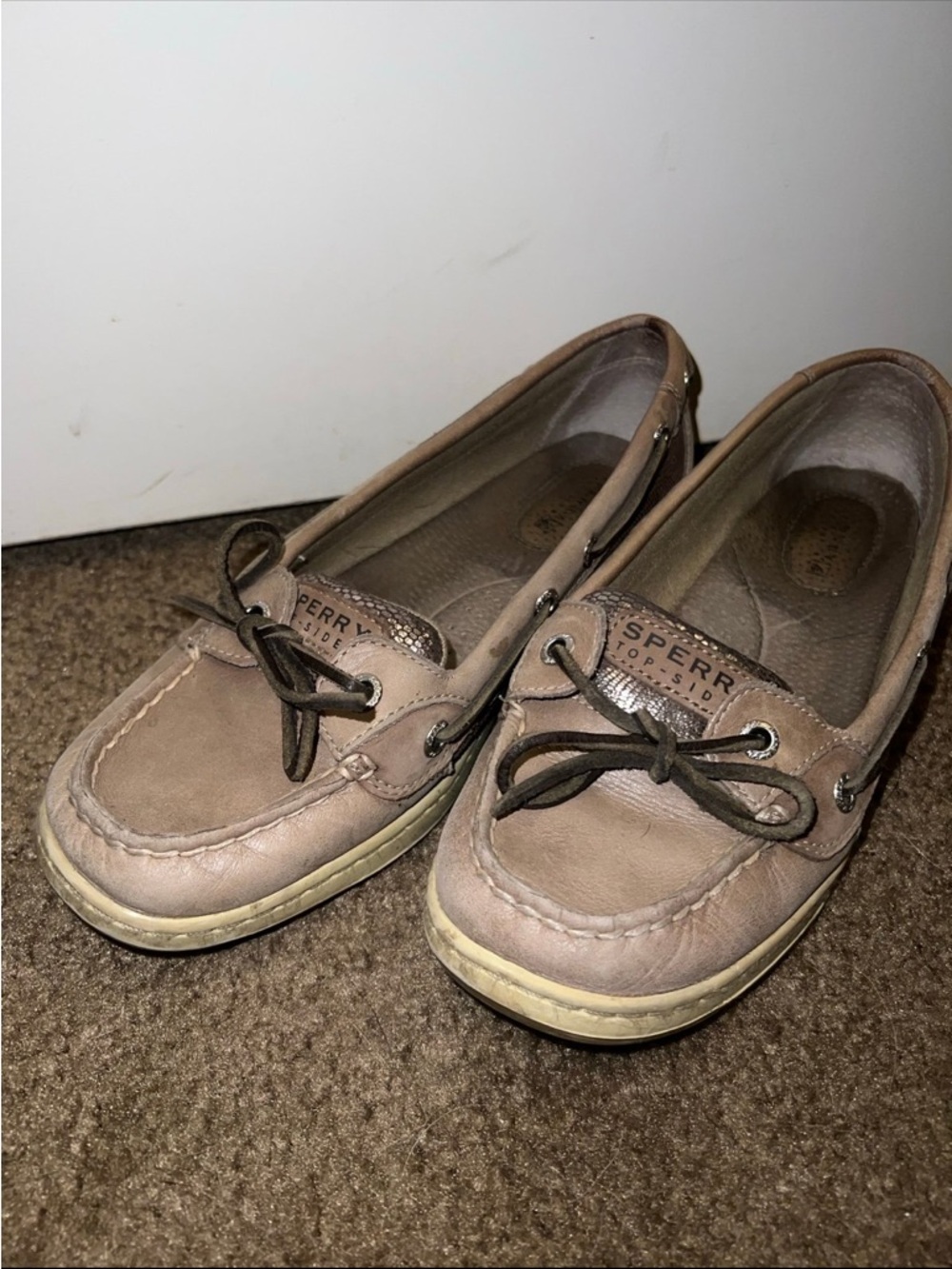 Sperry Women's Leather Boat Shoes in Taupe